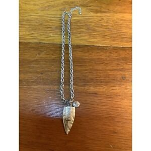 Silver Tone Viking Spear Pendant & Chain Necklace